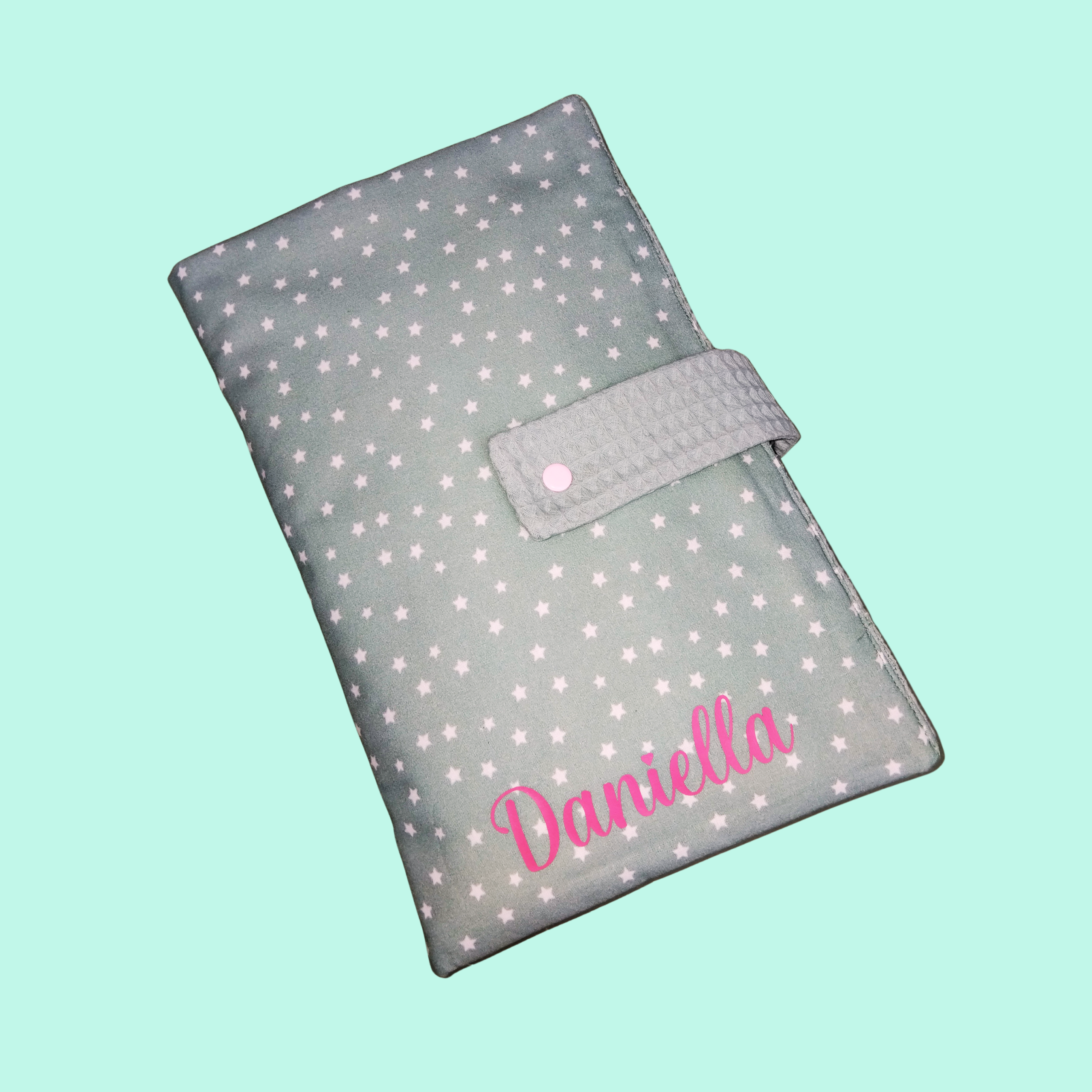 PORTAPAÑALES Y TOALLITAS VERDE ESTRELLAS